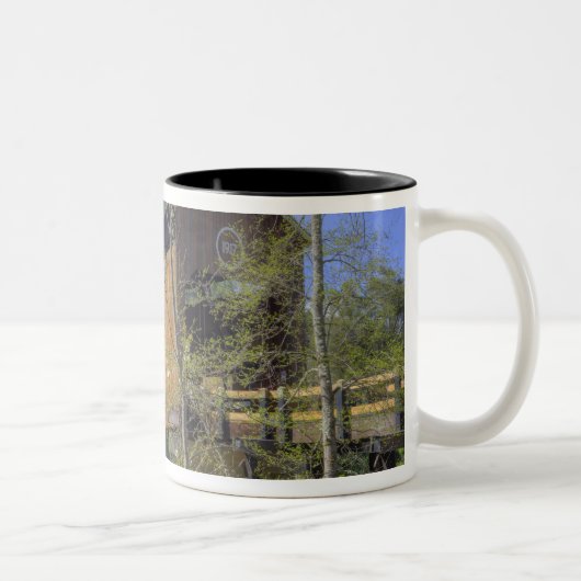 OR, Jackson County, McKee Covered Bridge Tweekleurige Koffiemok (Rechts)
