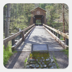 OR, Jackson County, McKee Overdekte Brug Vierkante Sticker