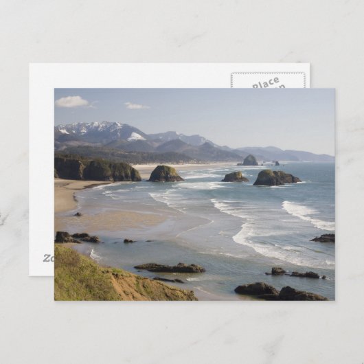 OR, oregon Coast, Ecola State Park, Crescent Briefkaart (Voorkant / Achterkant)
