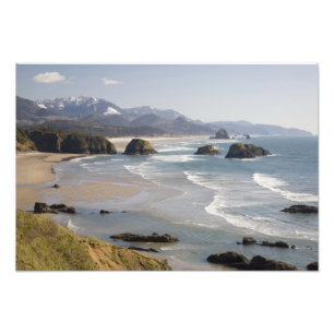 OR, Oregon Coast, Ecola State Park, Crescent Foto Afdruk