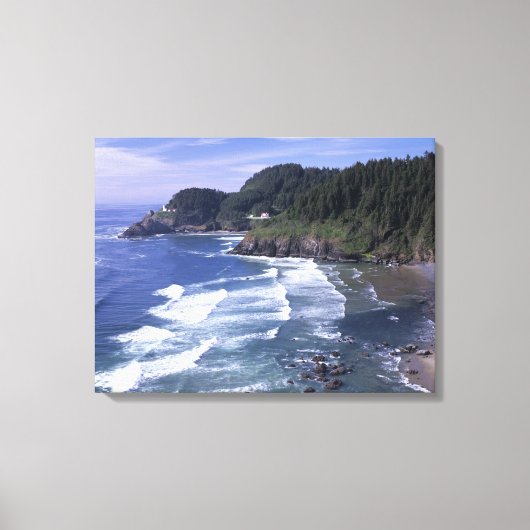 OR, Oregon Coast, Heceta Head Lighthouse, on Canvas Afdruk (Voorkant)