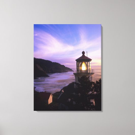 OR, Oregon Coast, Heceta Head Lighthouse, on Canvas Afdruk (Voorkant)