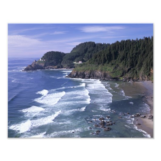 OR, Oregon Coast, Heceta Head Lighthouse, on Foto Afdruk (Voorkant)