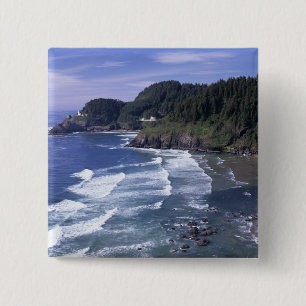 OR, Oregon Coast, Heceta Head Lighthouse, on Vierkante Button 5,1 Cm