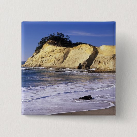 OR, Oregon Coast, Kaapstad Kiwanda SP, Kaapverdië  Vierkante Button 5,1 Cm (Voorkant)