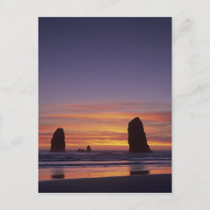 OR, Oregon-kust, Cannon Beach, zeestapels bij Briefkaart