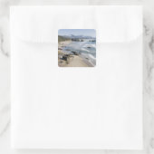 OR, Oregon-kust, Ecola State Park, Crescent 2 Vierkante Sticker (Tas)