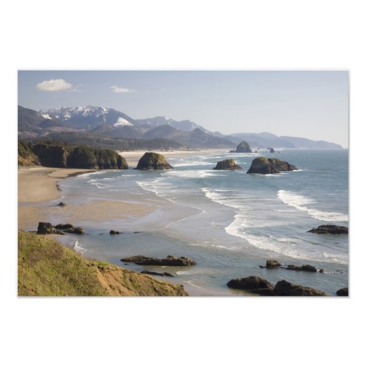 OR, Oregon-kust, Ecola State Park, Crescent Foto Afdruk (Voorkant)