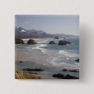 OR, Oregon kust, Ecola State Park, uitzicht op Vierkante Button 5,1 Cm