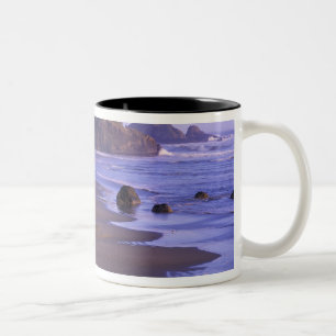 OR, Oregon kust, Myers Creek, rotsformaties Tweekleurige Koffiemok
