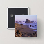 OR, Oregon-kust, Myers Creek, rotsformaties Vierkante Button 5,1 Cm (Voorkant /achterkant)