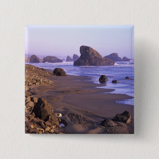 OR, Oregon-kust, Myers Creek, rotsformaties Vierkante Button 5,1 Cm (Voorkant)