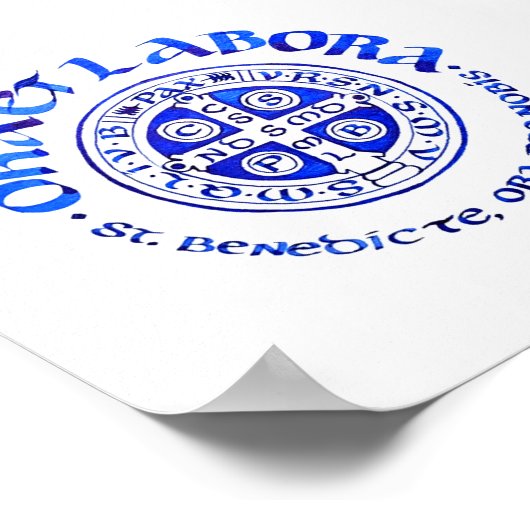 Ora et Labora - Blue Poster (Hoek)