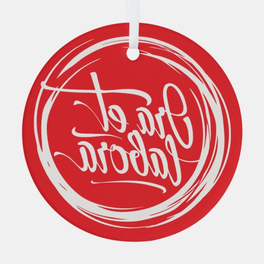 Ora et labora glas ornament (Achterkant)