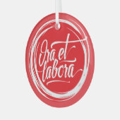 Ora et labora glas ornament (Voorkant links)