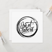 Ora et labora kaart (Voorkant / Achterkant in situ)