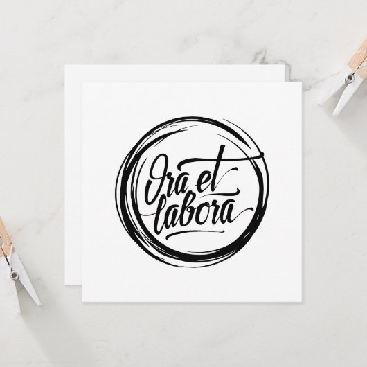 Ora et labora kaart (Voorkant / Achterkant in situ)