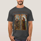 Ora et Labora middeleeuws ontwerp T-shirt (Voorkant)