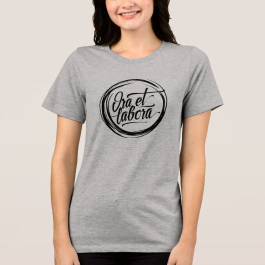 Ora et labora Tri-Blend shirt (Voorkant)