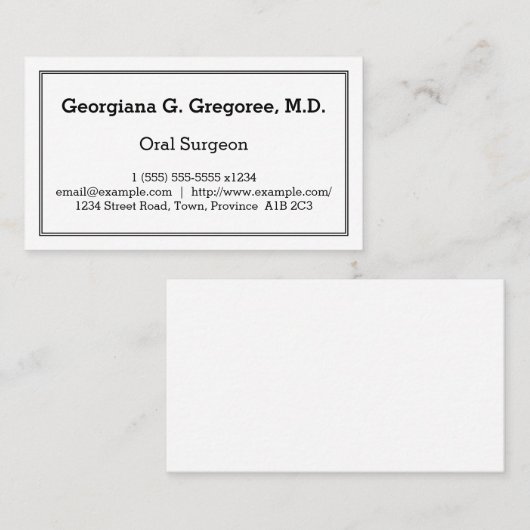  oraal chirurgische Visitekaartje (Voorkant / Achterkant)
