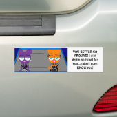 Oraal- en paarse ATTITUDE-bumpersticker Bumpersticker (Op auto)