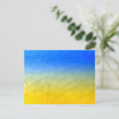 Oraal geel blauw geometrisch maaspatroon briefkaart (Staand voorkant)