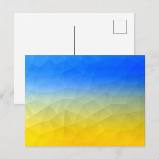 Oraal geel blauw geometrisch maaspatroon briefkaart (Voorkant / Achterkant)