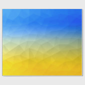 Oraal geel blauw geometrisch maaspatroon cadeaupapier (Vlak)