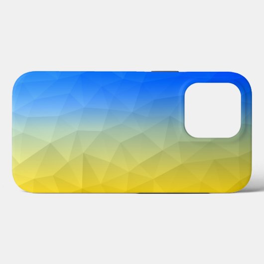 Oraal geel blauw geometrisch maaspatroon Case-Mate iPhone case (Achterkant (horizontaal))