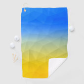 Oraal geel blauw geometrisch maaspatroon golfhanddoek (Insitu)