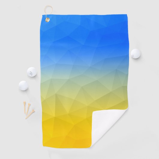 Oraal geel blauw geometrisch maaspatroon golfhanddoek (Insitu)