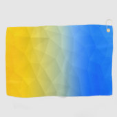 Oraal geel blauw geometrisch maaspatroon golfhanddoek (Horizontaal)