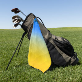 Oraal geel blauw geometrisch maaspatroon golfhanddoek
