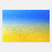 Oraal geel blauw geometrisch maaspatroon inpakpapier vel (Voorkant)