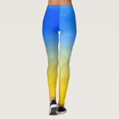 Oraal geel blauw geometrisch maaspatroon leggings (Achterkant)