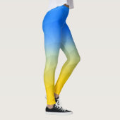 Oraal geel blauw geometrisch maaspatroon leggings (Rechts)