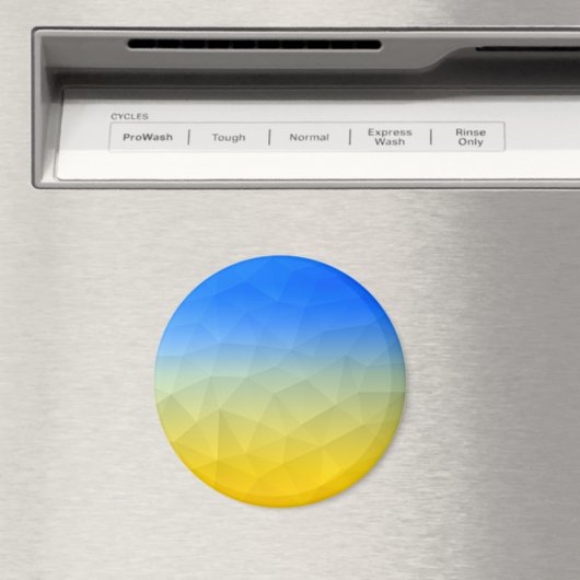 Oraal geel blauw geometrisch maaspatroon magneet (Insitu (Vaatwasser))