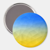 Oraal geel blauw geometrisch maaspatroon magneet (Voorkant / Achterkant)