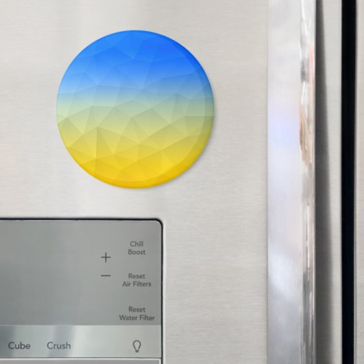 Oraal geel blauw geometrisch maaspatroon magneet (Insitu (Koelkast))