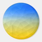 Oraal geel blauw geometrisch maaspatroon magneet (Voorkant)