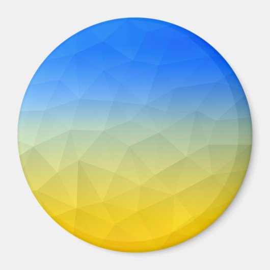 Oraal geel blauw geometrisch maaspatroon magneet (Voorkant)