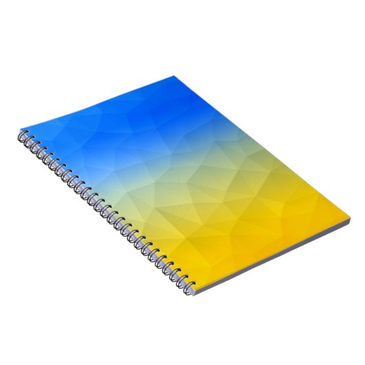 Oraal geel blauw geometrisch maaspatroon notitieboek (Rechterzijde)