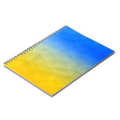 Oraal geel blauw geometrisch maaspatroon notitieboek (Linkerzijde)