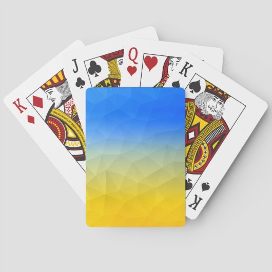 Oraal geel blauw geometrisch maaspatroon pokerkaarten (Achterkant)