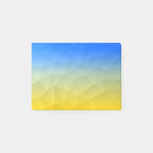 Oraal geel blauw geometrisch maaspatroon post-it® notes (Voorkant)