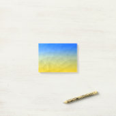 Oraal geel blauw geometrisch maaspatroon post-it® notes (Op bureau)