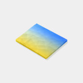 Oraal geel blauw geometrisch maaspatroon post-it® notes (Schuin)