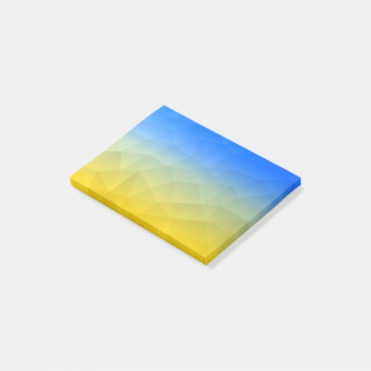 Oraal geel blauw geometrisch maaspatroon post-it® notes (Schuin)