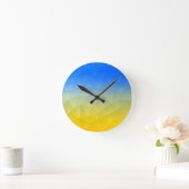 Oraal geel blauw geometrisch maaspatroon ronde klok (Huis)