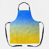 Oraal geel blauw geometrisch maaspatroon schort (Voorkant)